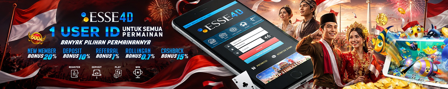 1 USER ID UNTUK SEMUA GAME DI ESSE4D